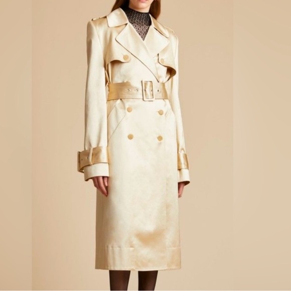 KHAITE Jackets & Blazers - KHAITE Jaden Satin Trench Coat Size 6 NWT
